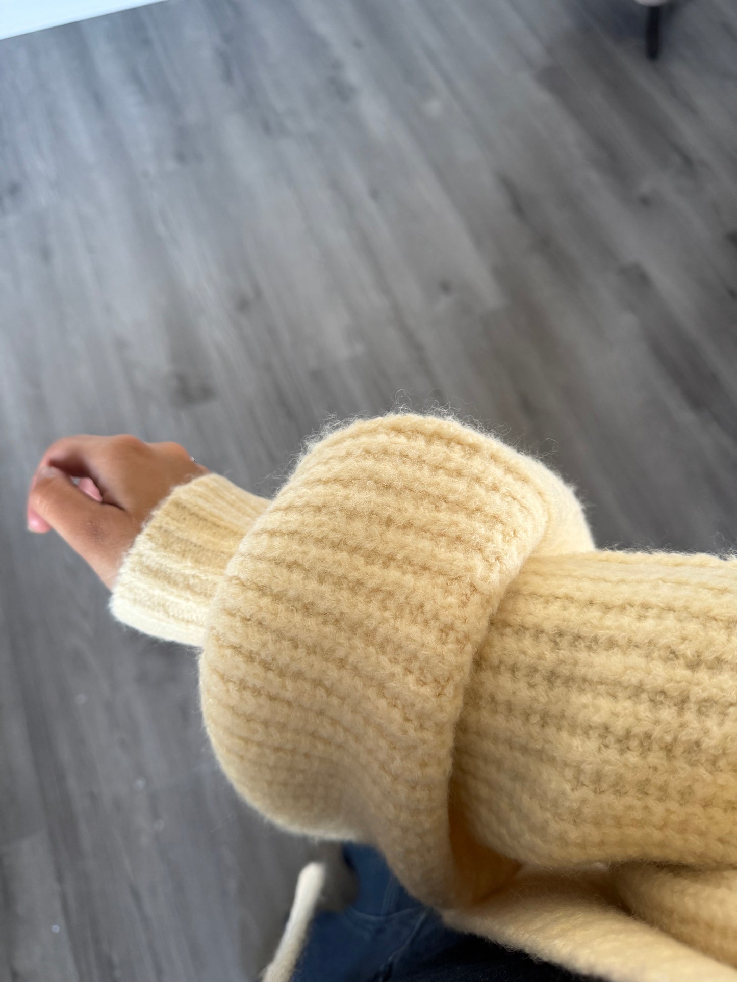 Gilet crochet jaune beurre