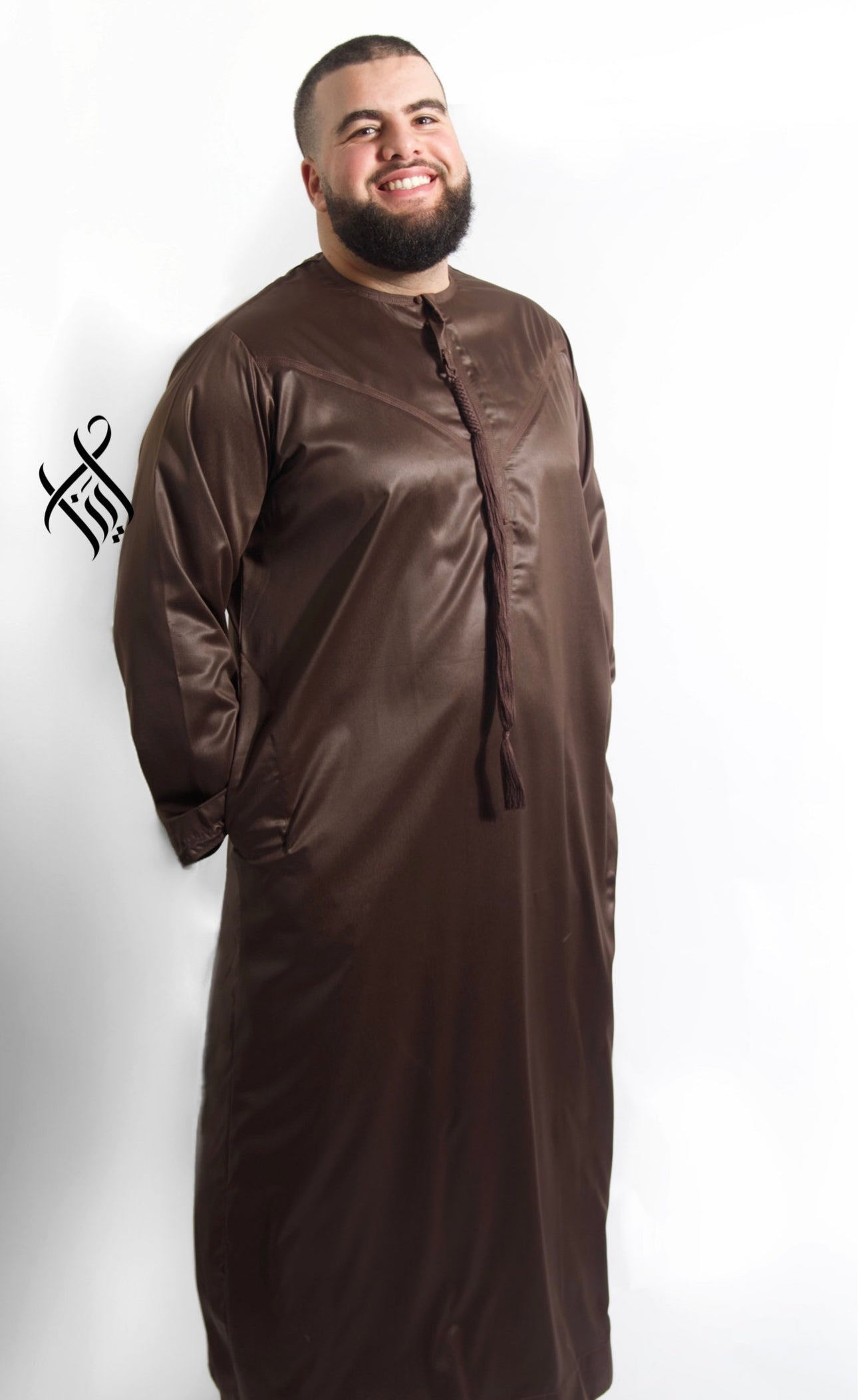 QAMIS SATINÉE ELYAS - MARRON