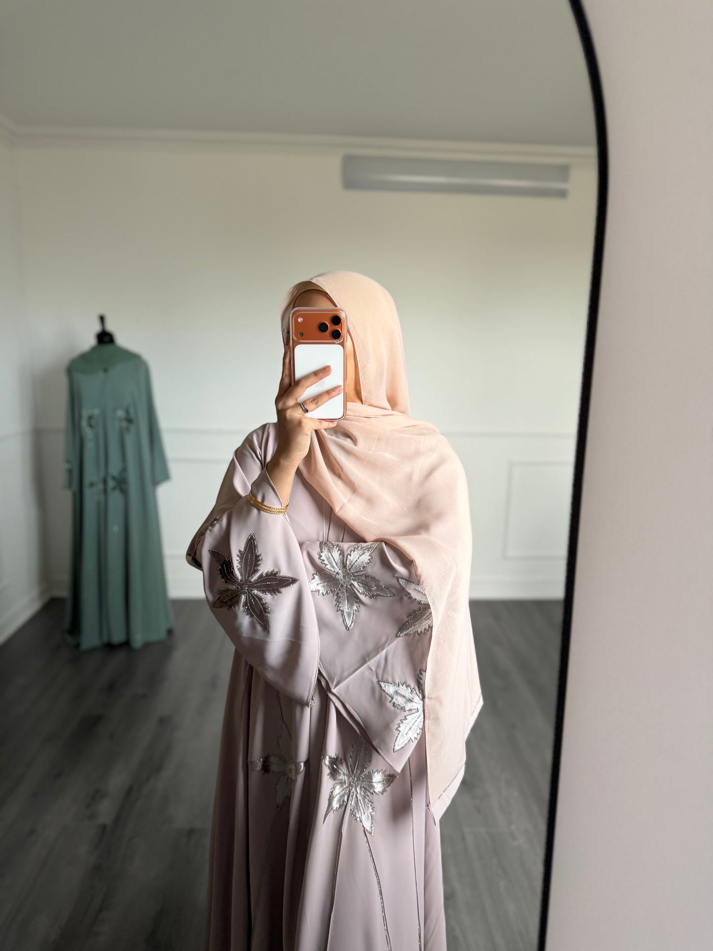 Abaya Hira - vieux rose