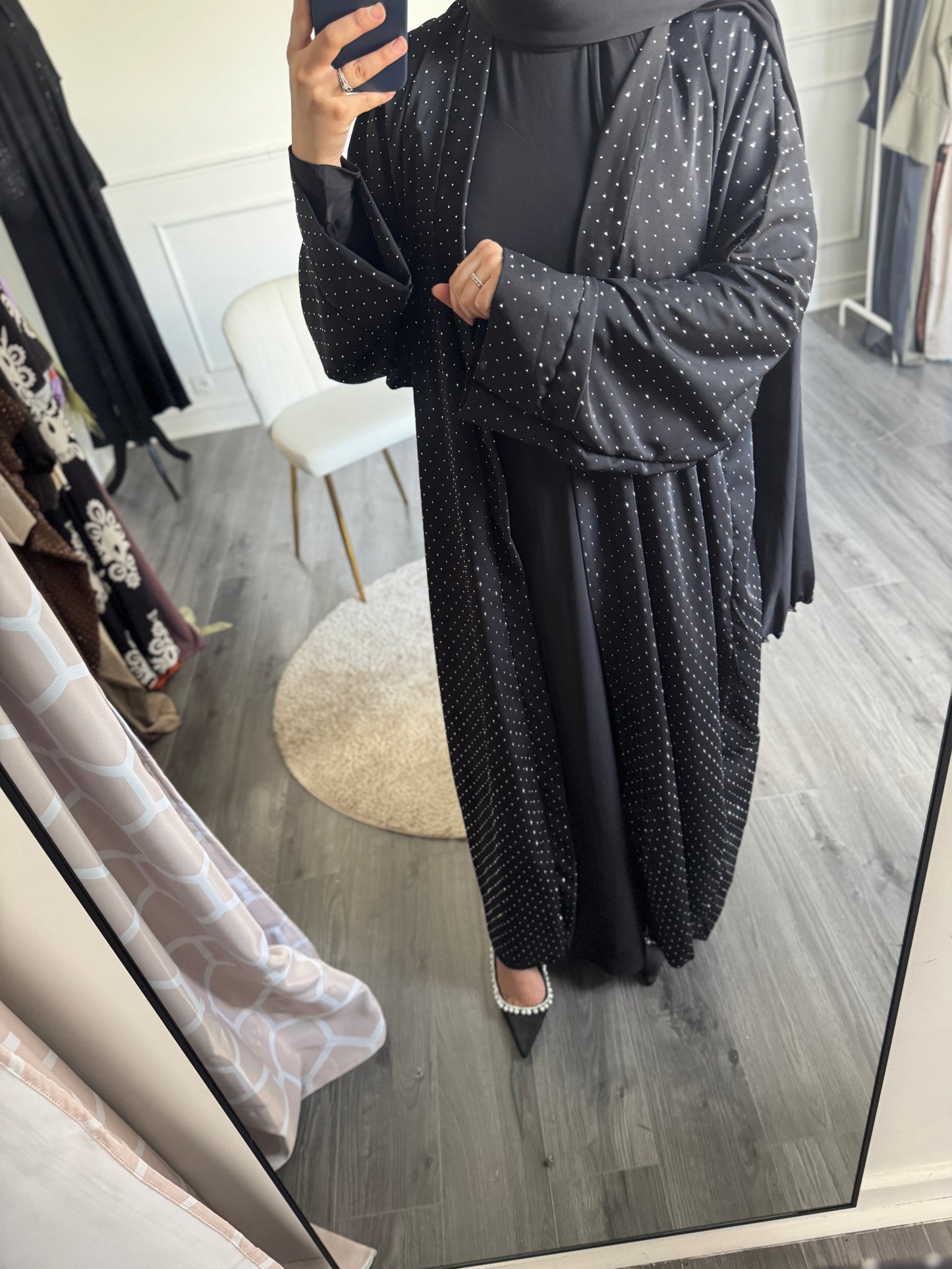Noir- Kimono à strass