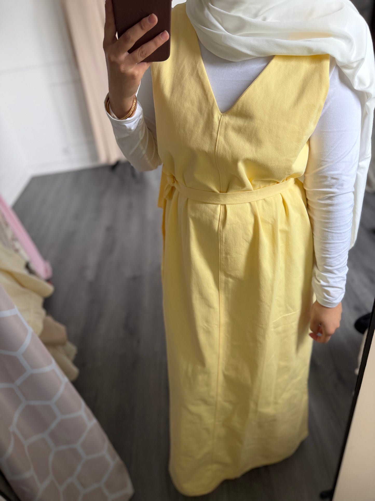 Robe en jean jaune