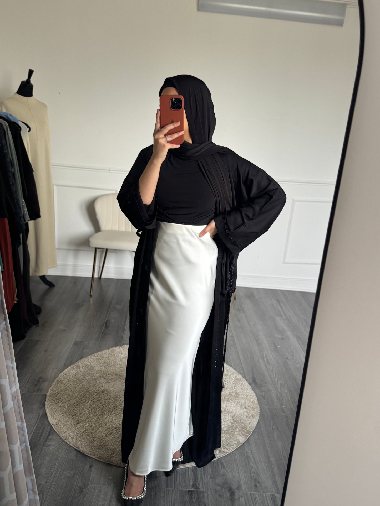 Jupe longue crème blanc cassé