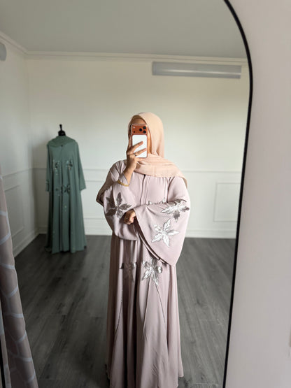 Abaya Hira - vieux rose