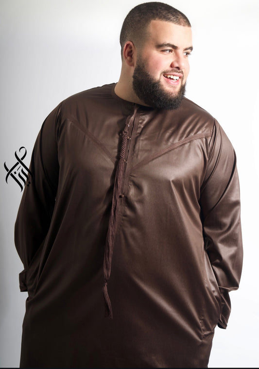 QAMIS SATINÉE ELYAS - MARRON