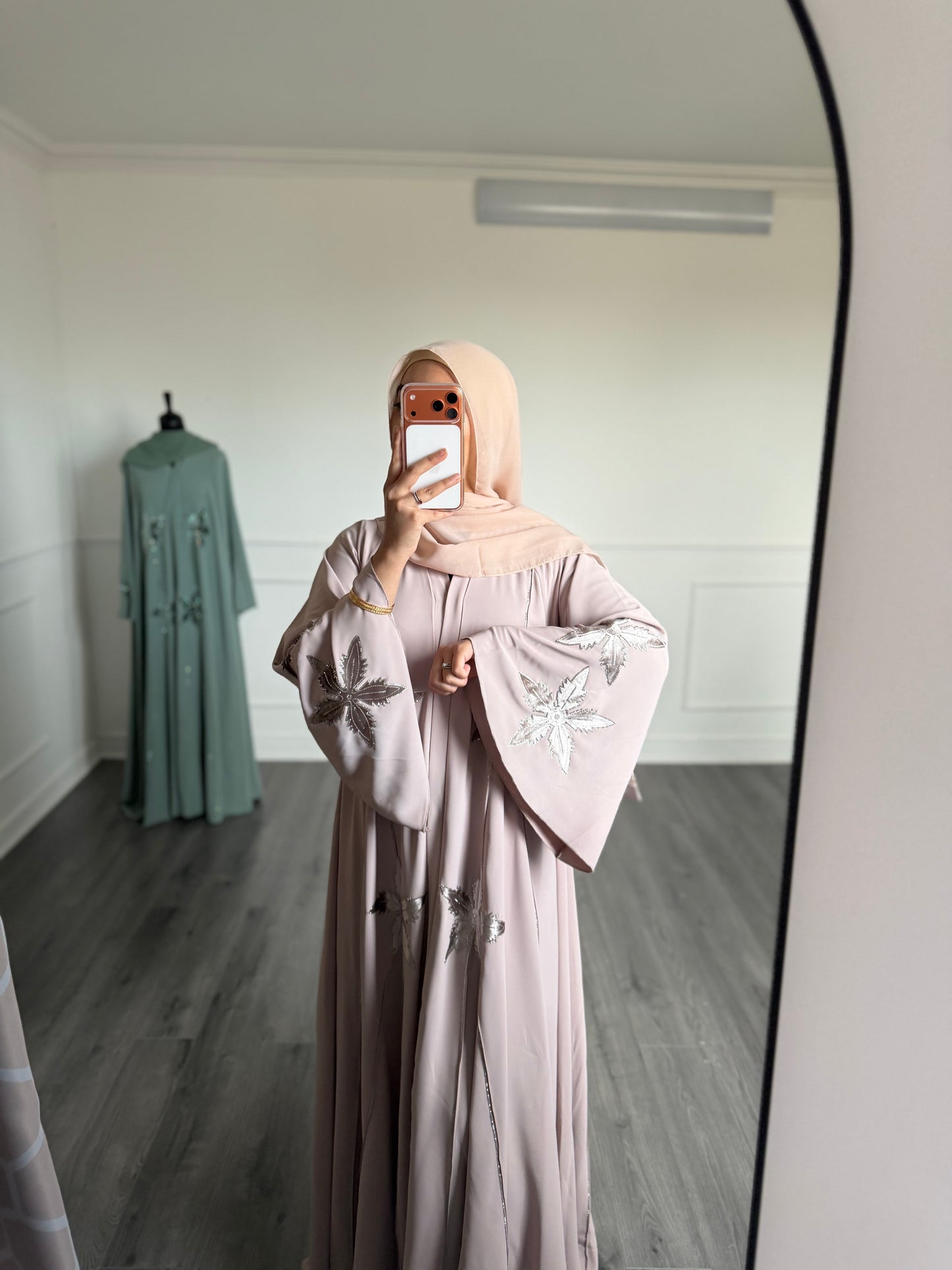 Abaya Hira - vieux rose