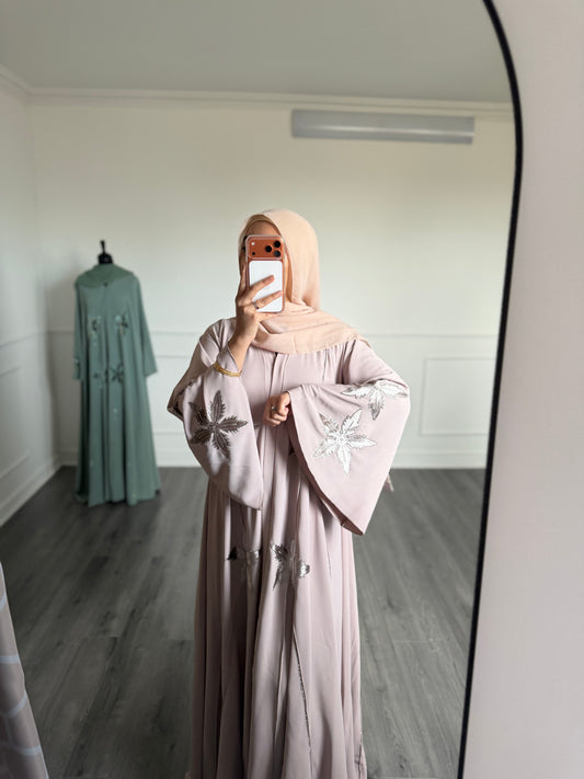 Abaya Hira - vieux rose