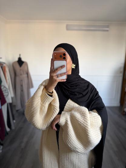 Gilet crochet jaune beurre