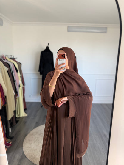 Abaya Noor Marron chocolat au lait