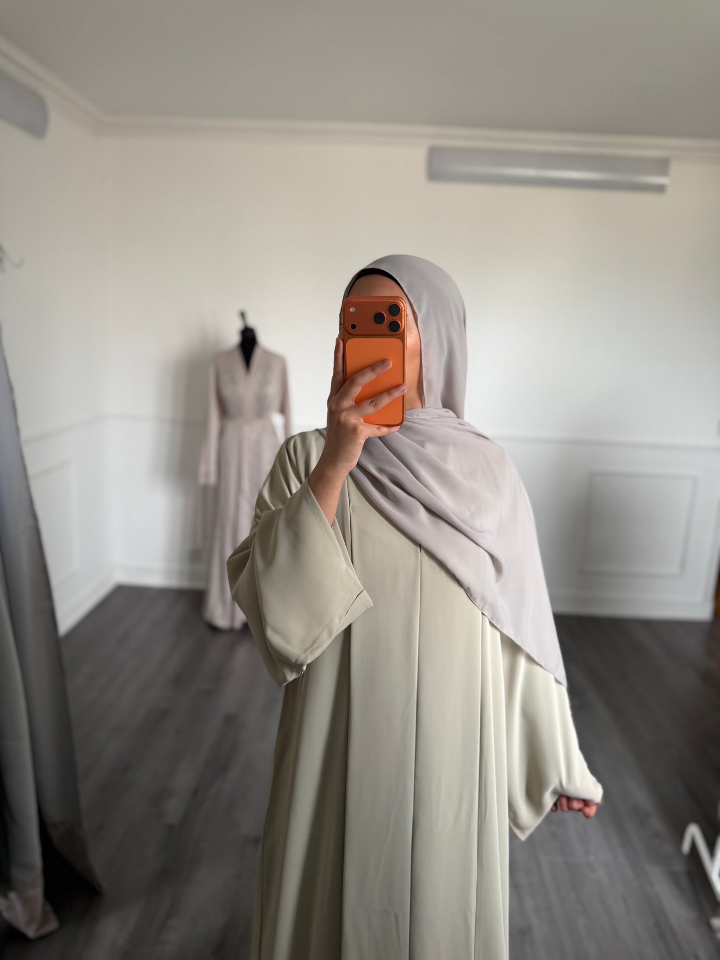 ABAYA SORAYA — spécial couleur taupe  sauge