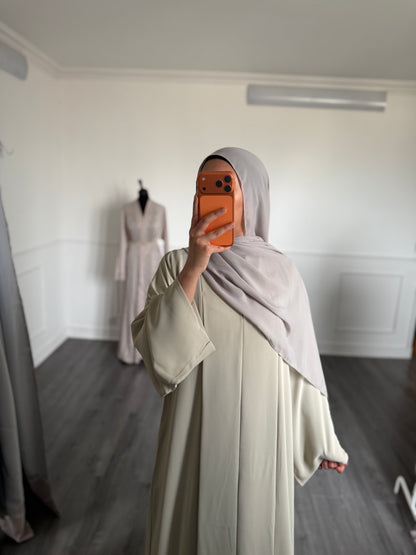 ABAYA SORAYA — spécial couleur taupe  sauge