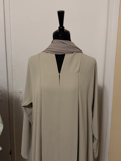 ABAYA SORAYA — spécial couleur taupe  sauge