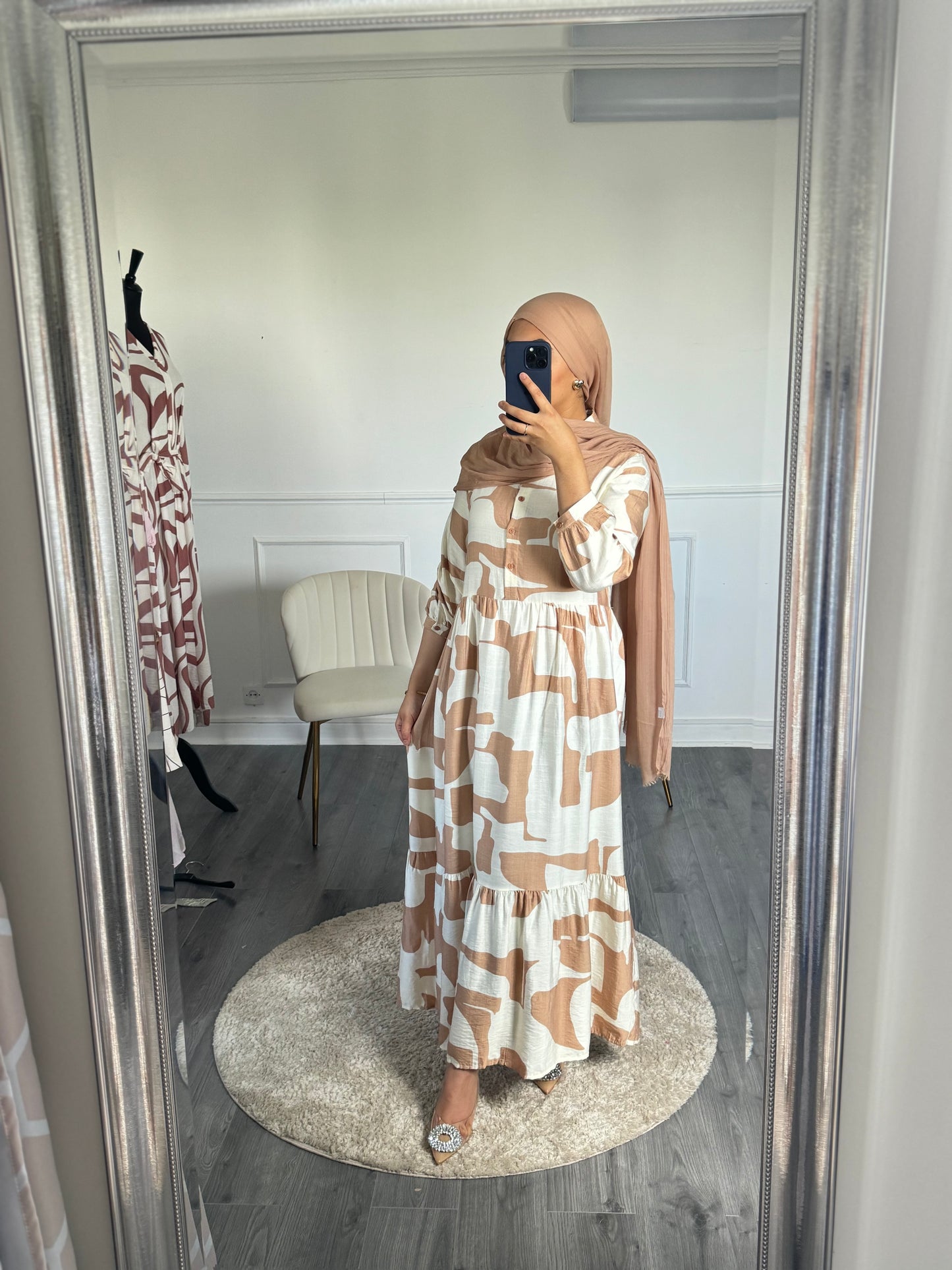 Robe chemise camel