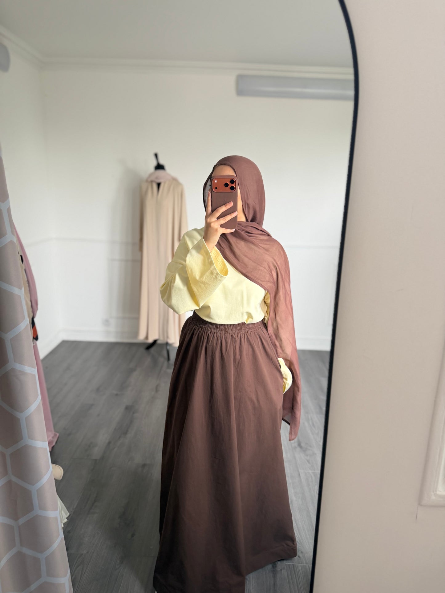 Jupe en coton (marron)