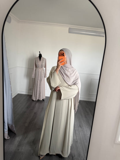 ABAYA SORAYA — spécial couleur taupe  sauge