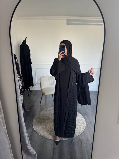 Noir-  Kimono à strass