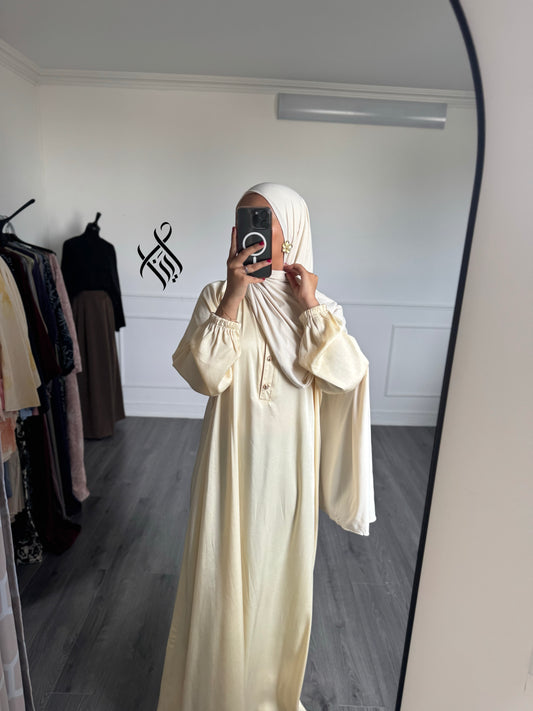 Robe satinée jaune