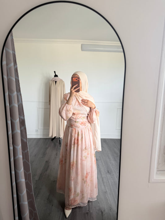Robe fleurie pêche