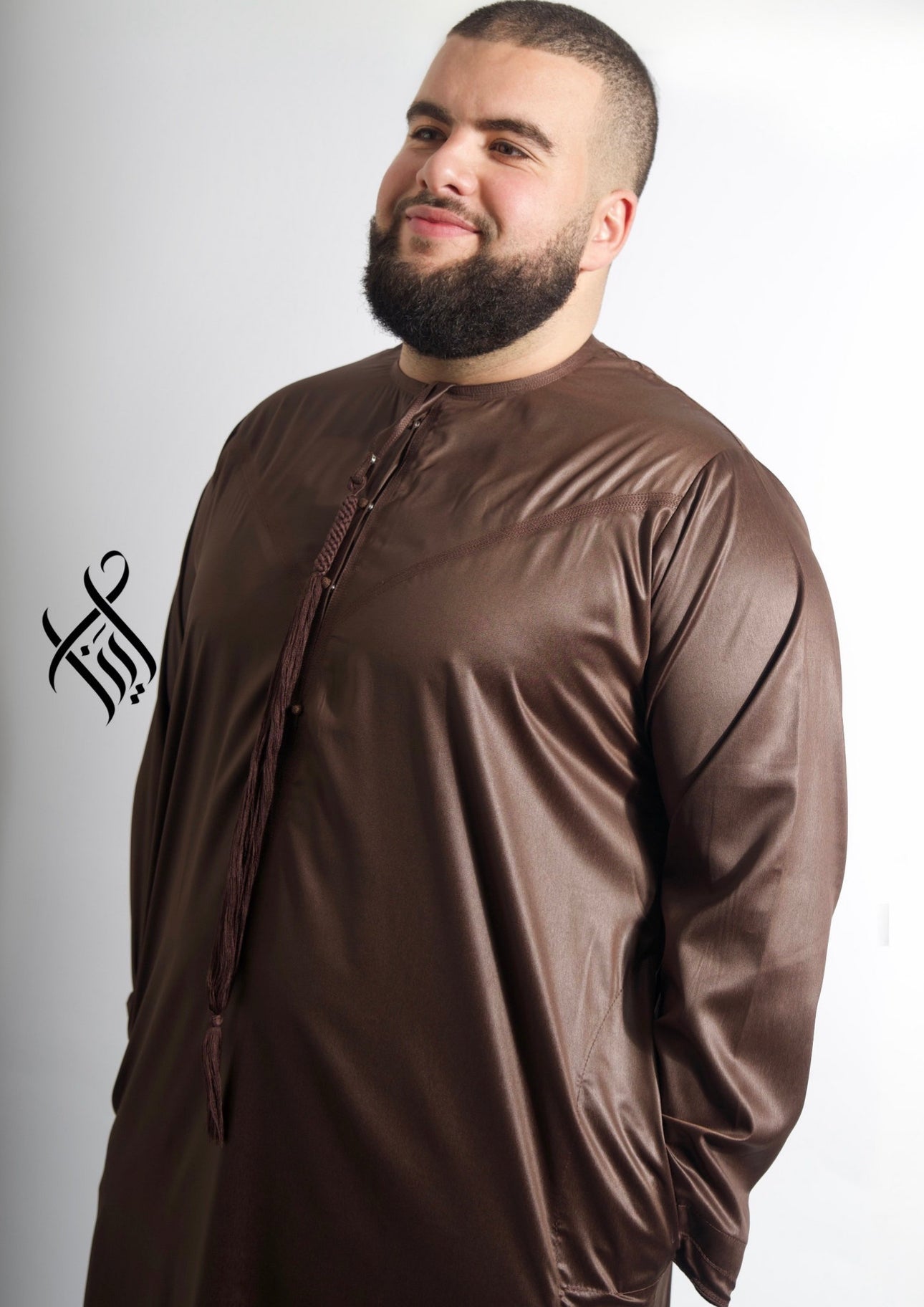 QAMIS SATINÉE ELYAS - MARRON