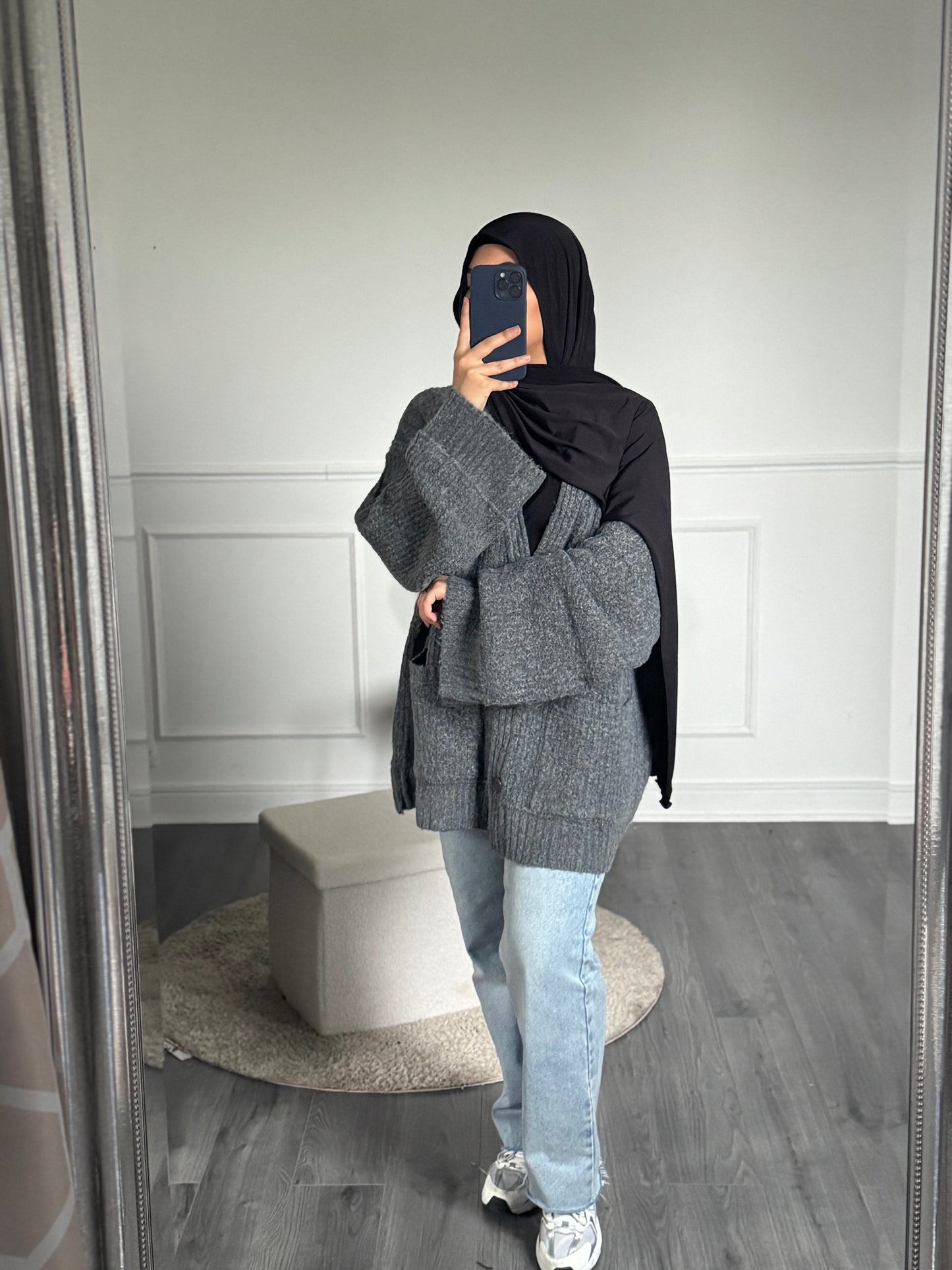 Gris - Gilet oversize