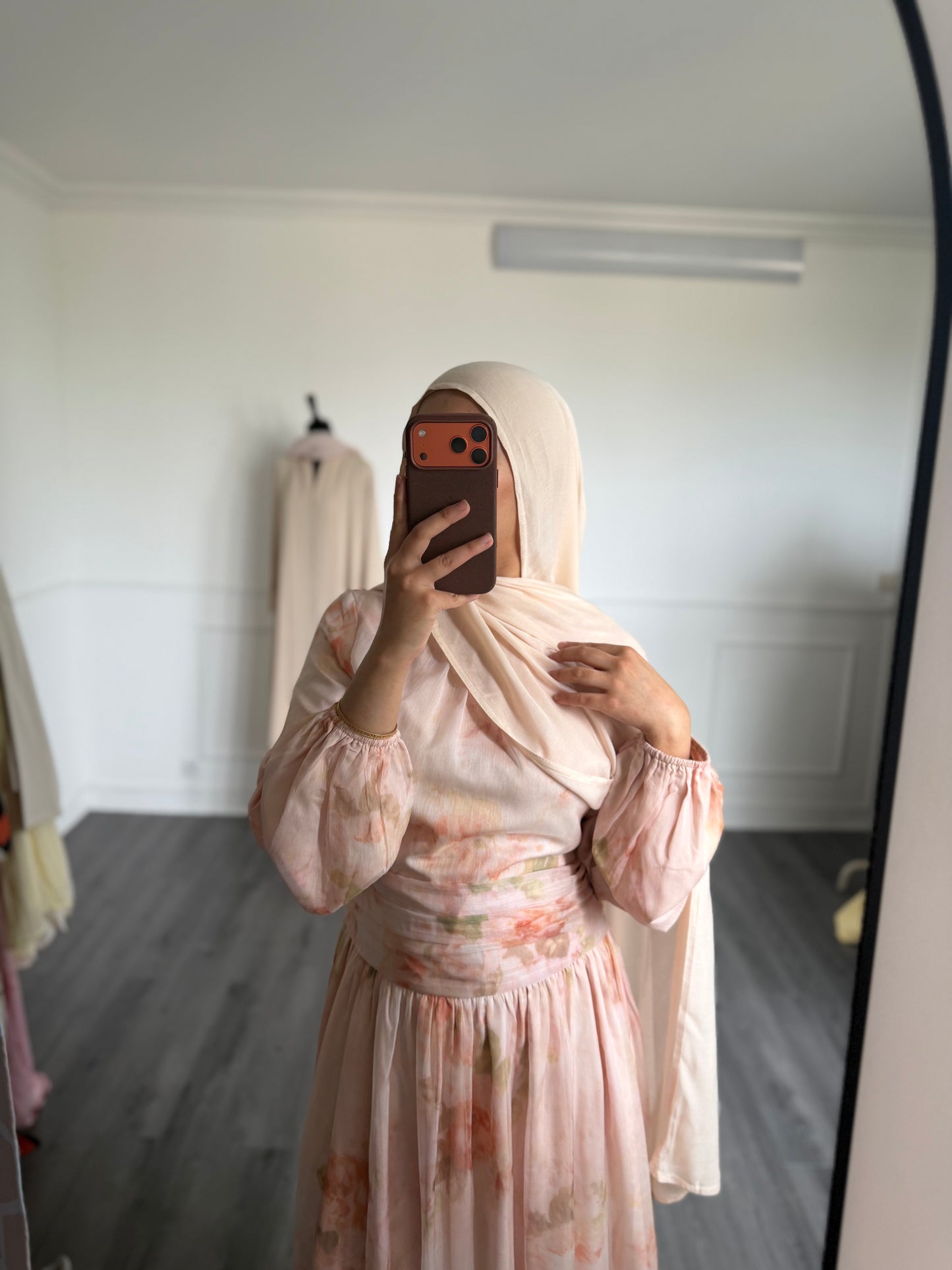 Robe fleurie pêche