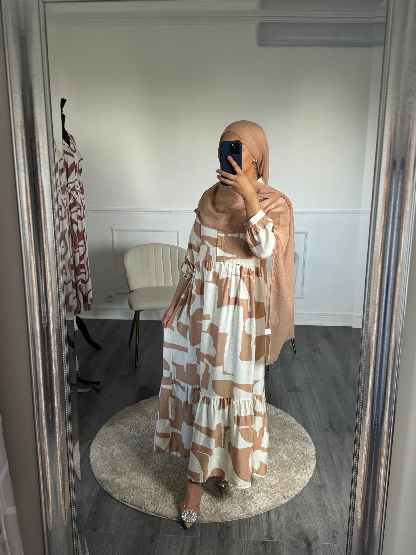 Robe chemise camel