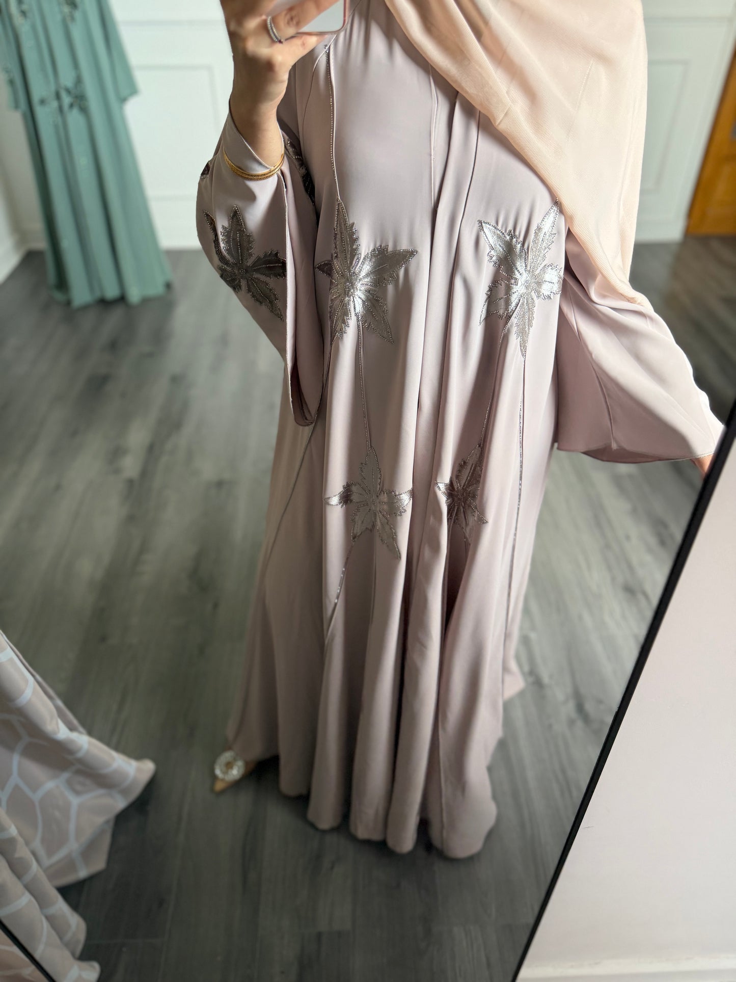 Abaya Hira - vieux rose