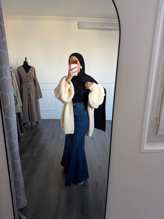 Gilet crochet jaune beurre