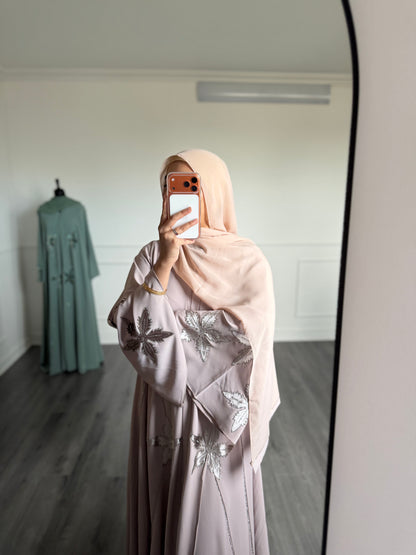 Abaya Hira - vieux rose