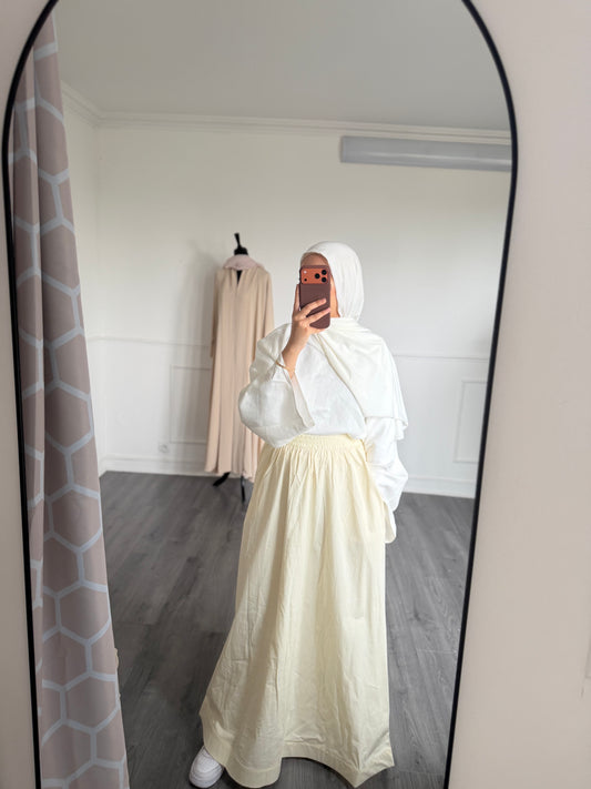 Jupe en coton (jaune beurre )