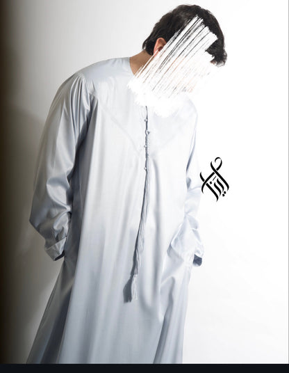 QAMIS SATINÉE ELYAS - BLEU TRES CLAIR