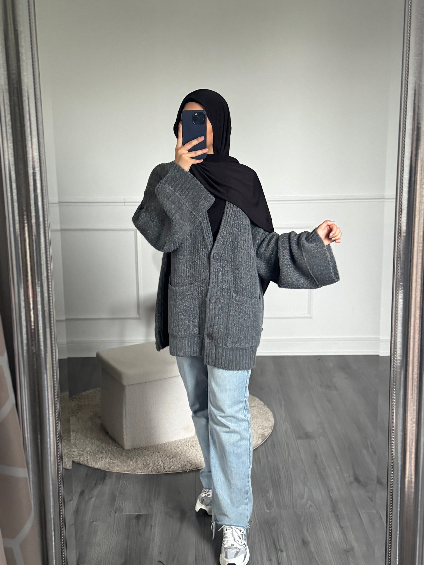 Gris - Gilet oversize