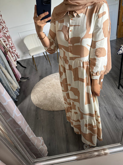 Robe chemise camel
