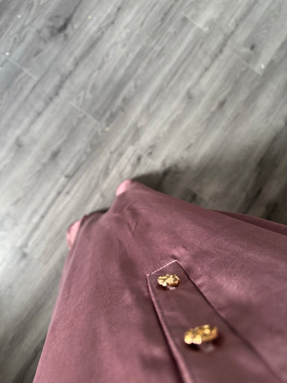 Robe satinée rose