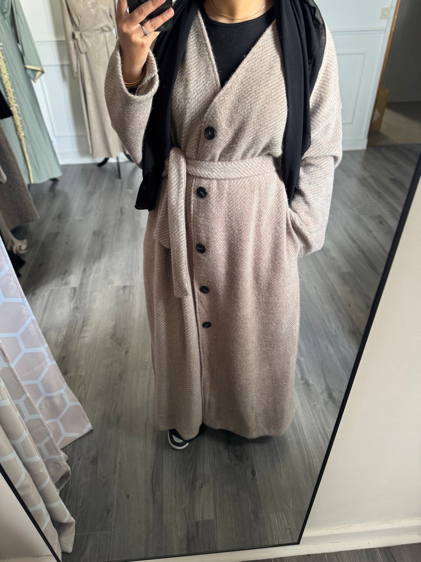 (Beige) Gilet boutonnée