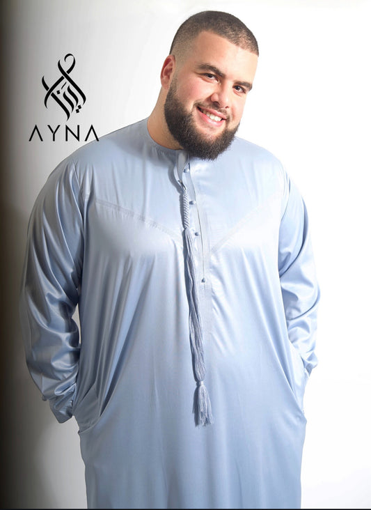 QAMIS SATINÉE ELYAS - BLEU CIEL