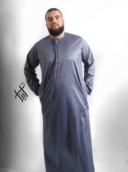 QAMIS SATINÉE ELYAS - BLEU GRIS
