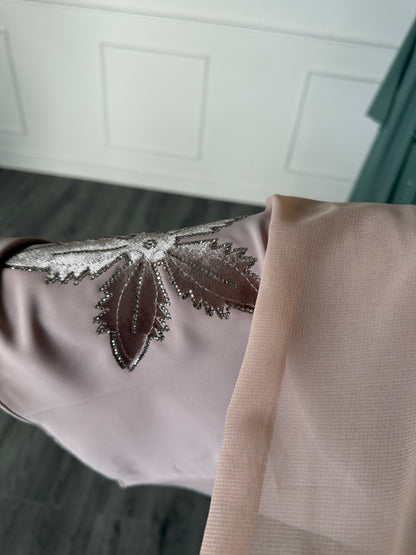 Abaya Hira - vieux rose