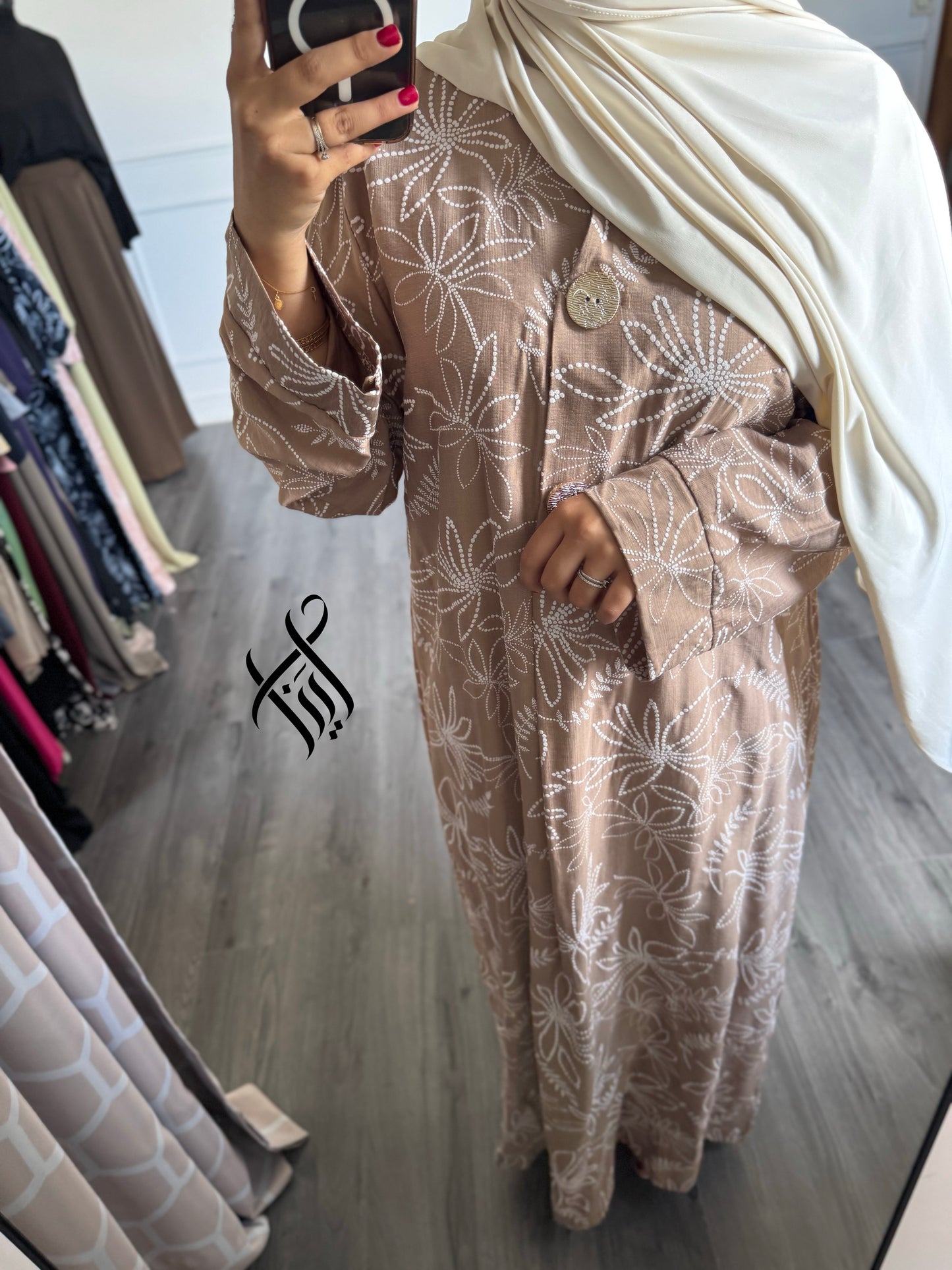 Robe à motif beige