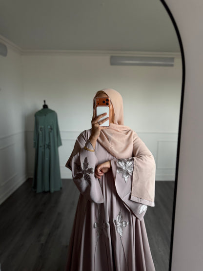 Abaya Hira - vieux rose