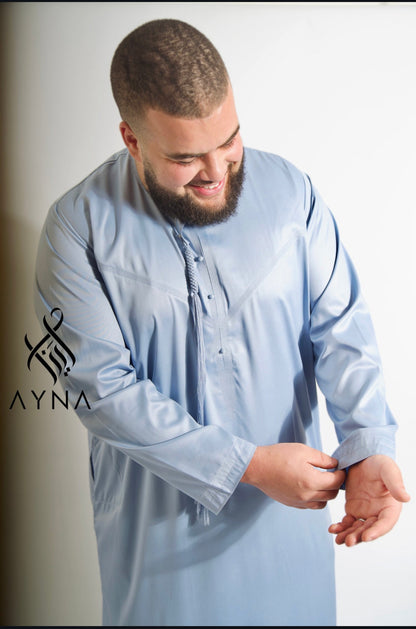 QAMIS SATINÉE ELYAS - BLEU CIEL