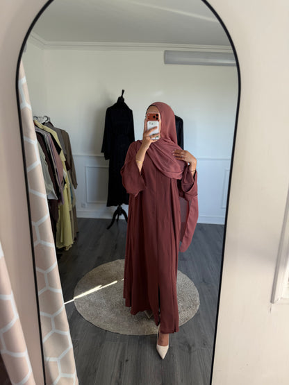 ABAYA SORAYA- Terracota fonce rose