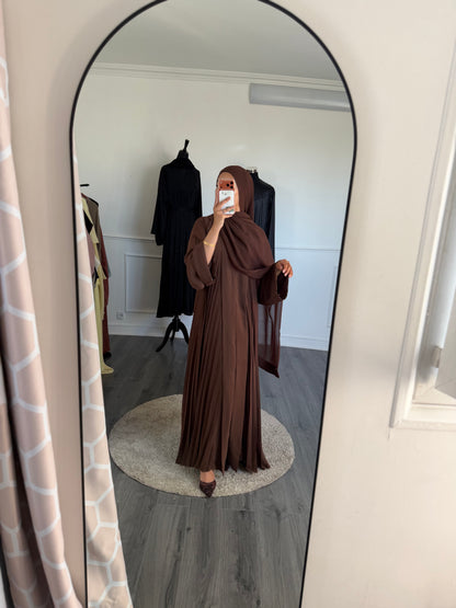 Abaya Noor Marron chocolat au lait