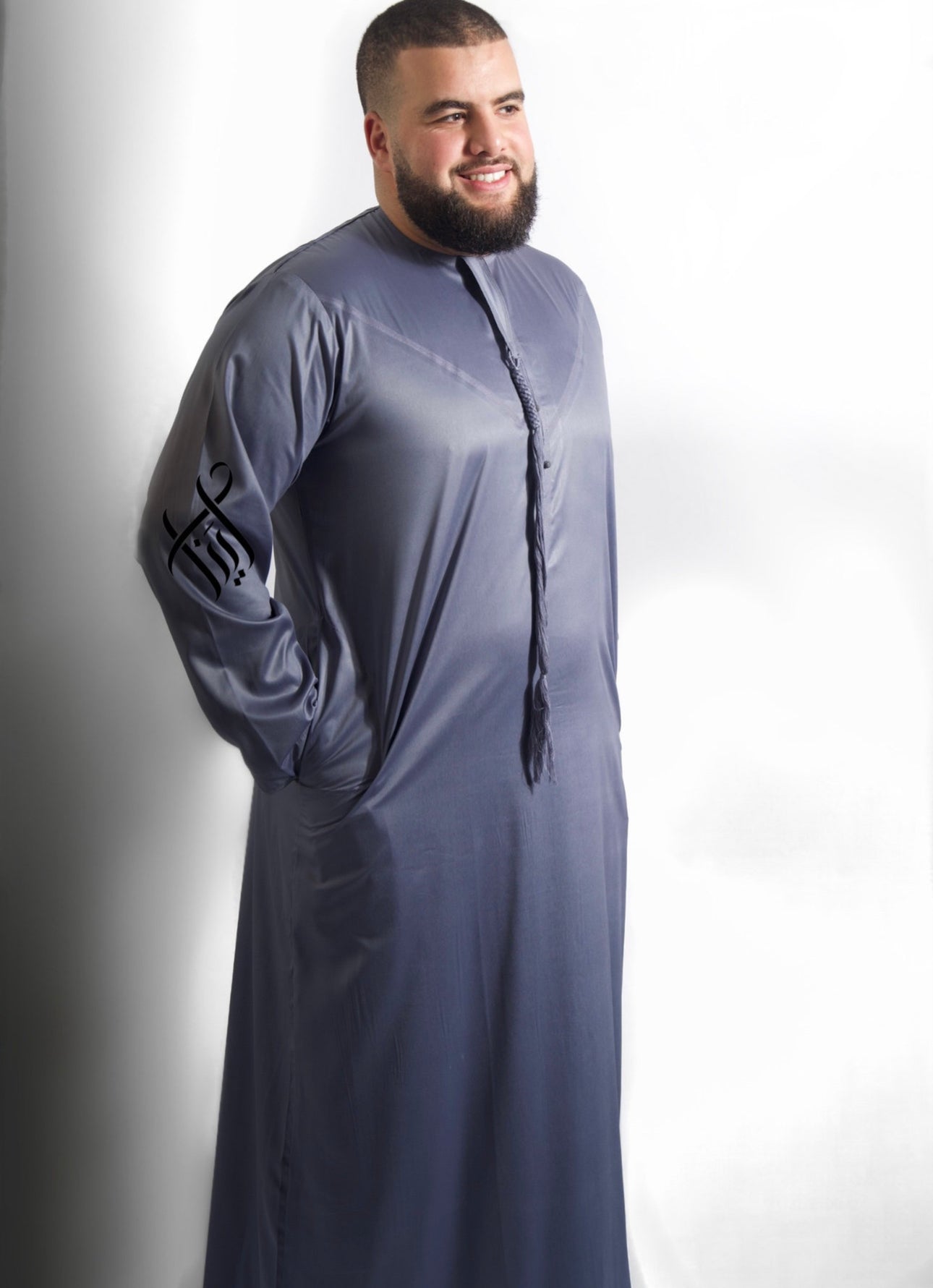 QAMIS SATINÉE ELYAS - BLEU GRIS
