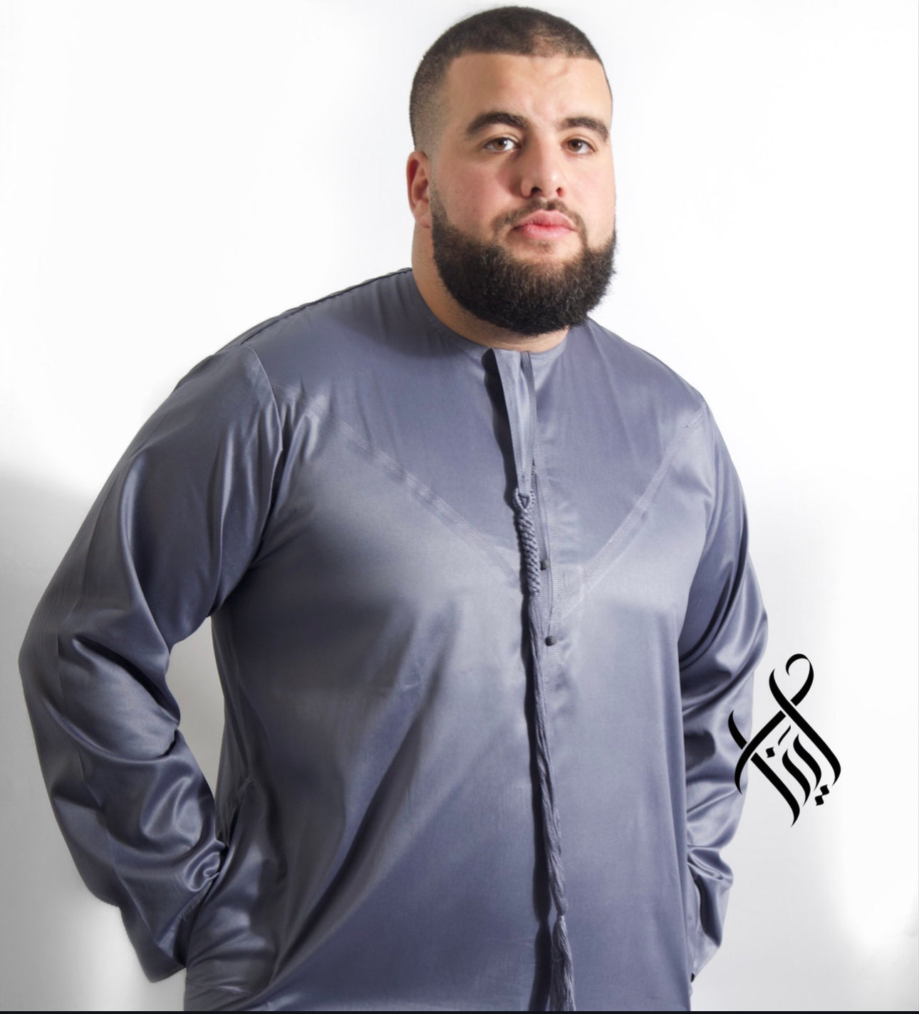 QAMIS SATINÉE ELYAS - BLEU GRIS