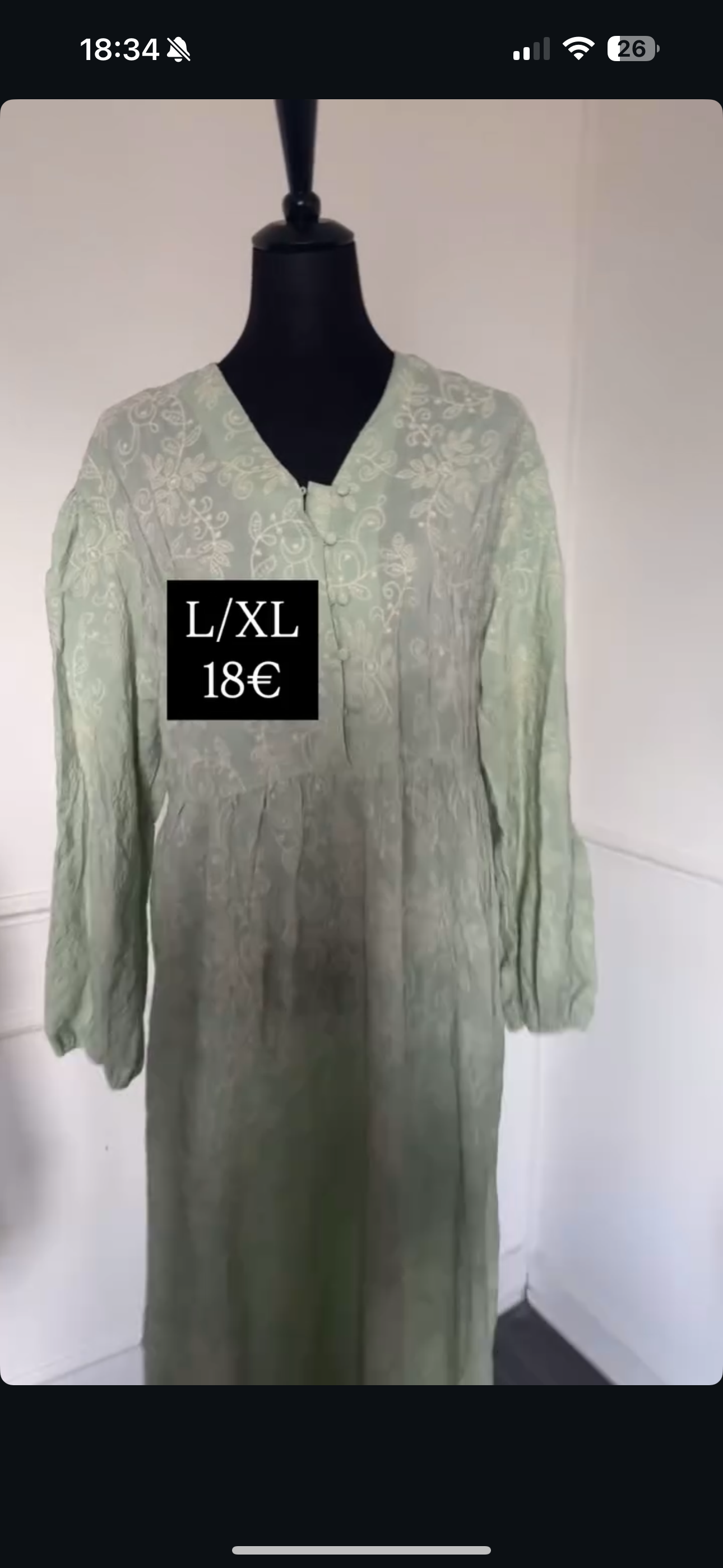 Robe brodée verte