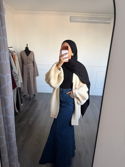 Gilet crochet jaune beurre