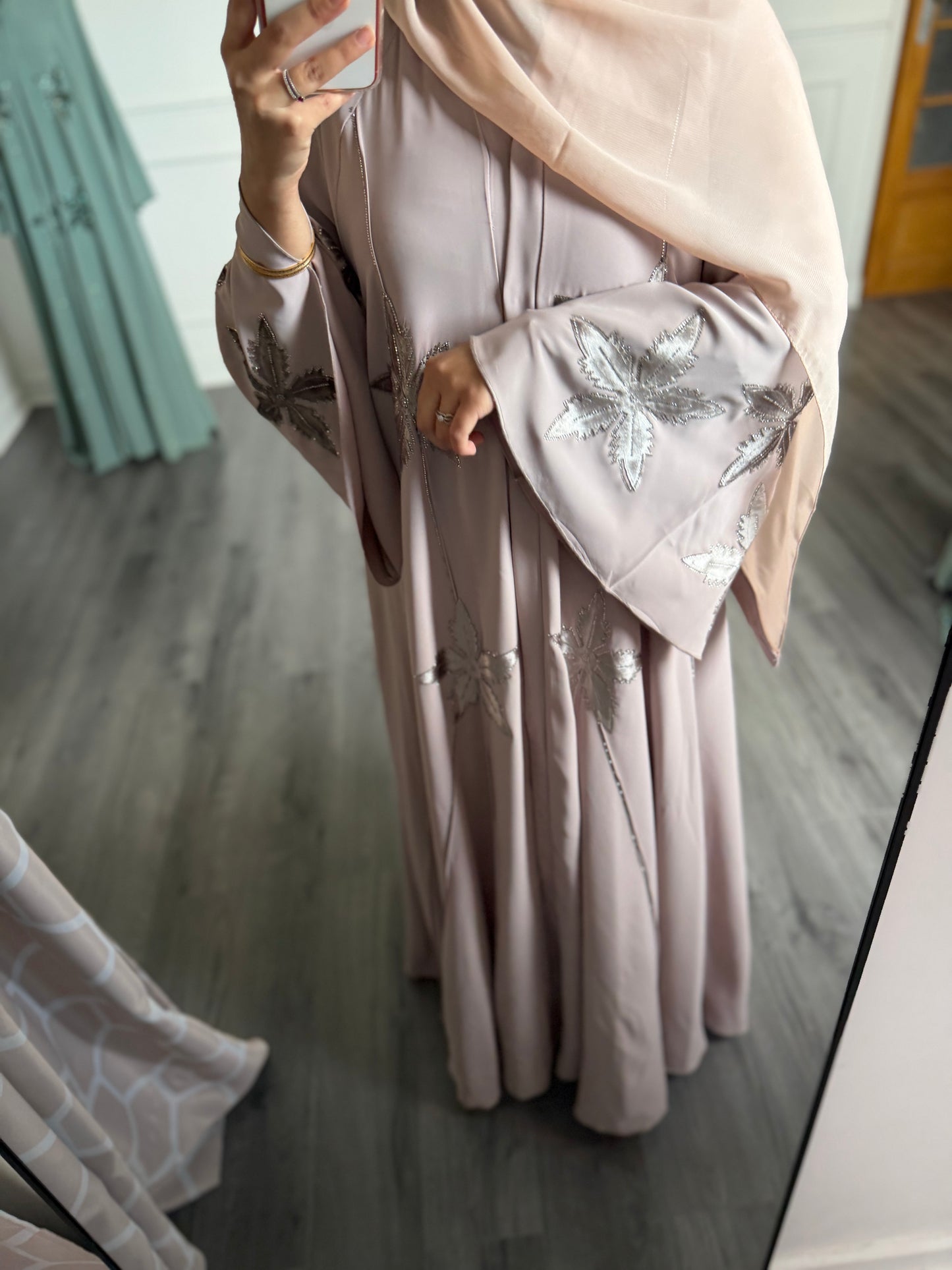 Abaya Hira - vieux rose