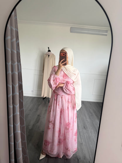 Robe fleurie rose