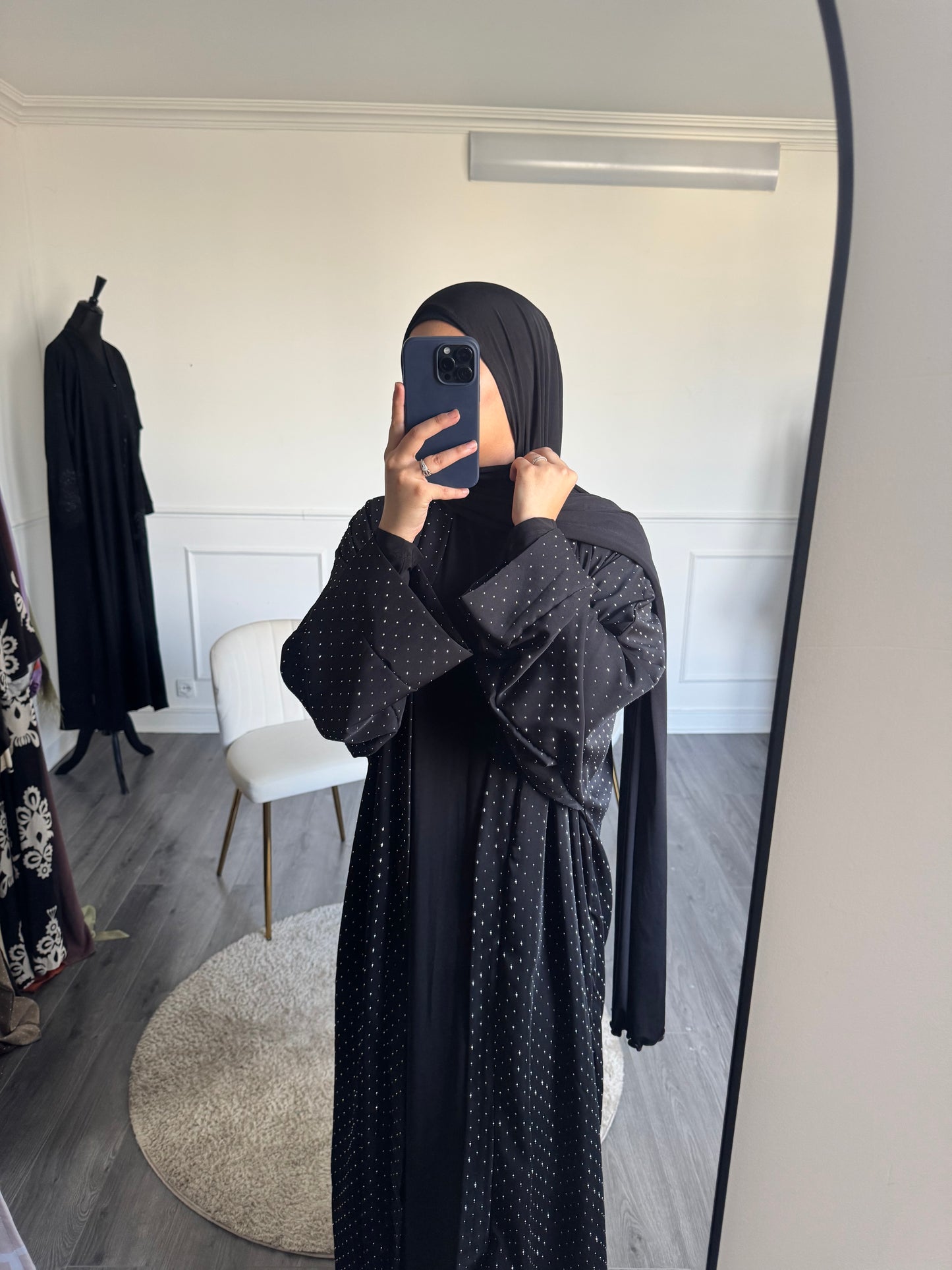 Noir-  Kimono à strass