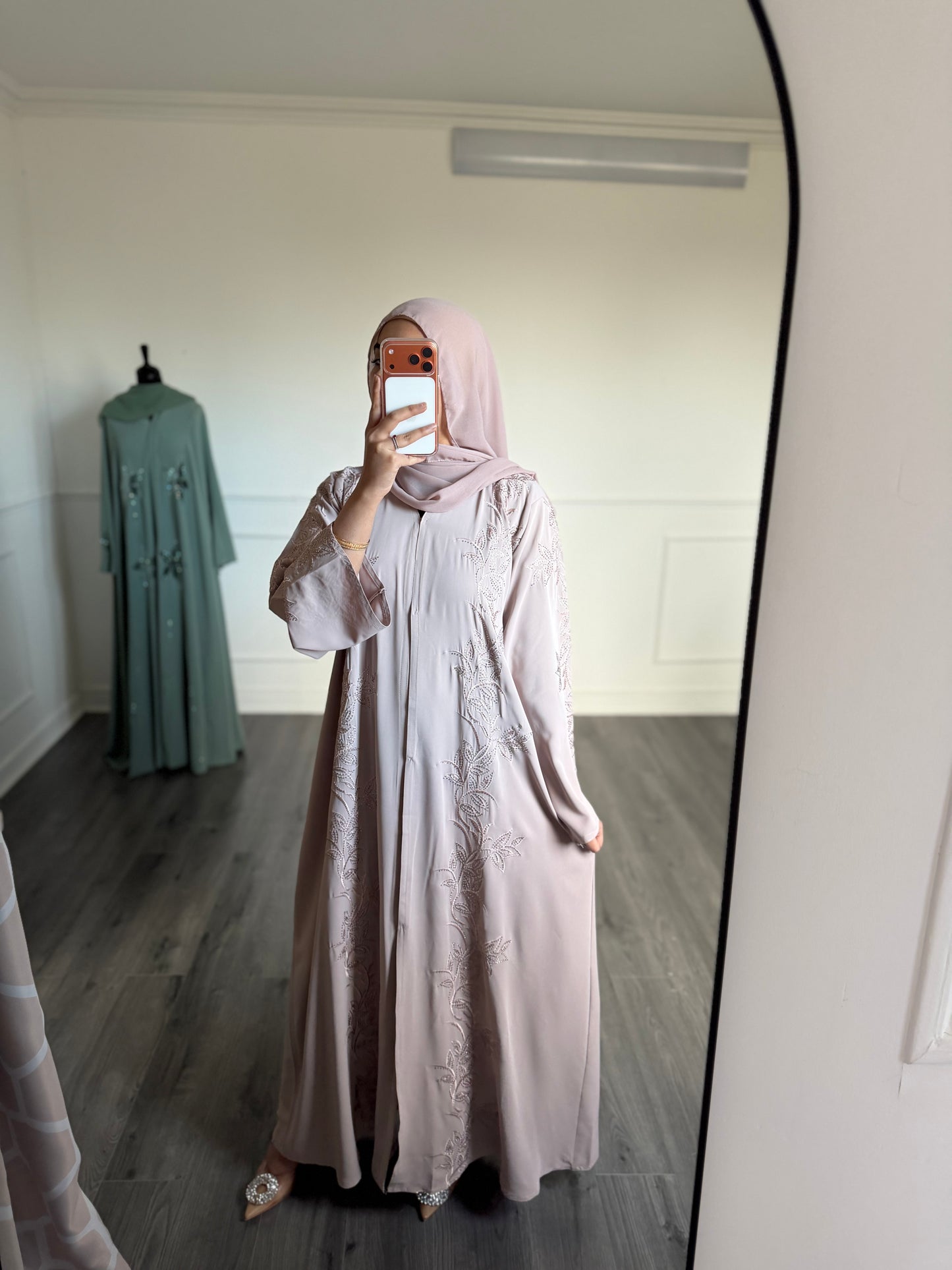 Abaya Hira - vieux rose